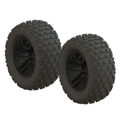 [˾ũ] ARAC9632 [ARRMA] AR550044 dBoots Fortress MT Tire Set Glued Blk (2)