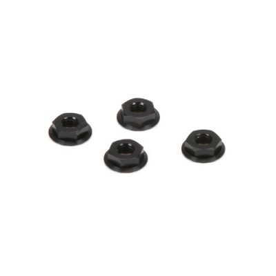 [˾ũ] TLR336003 [TLR Racing] M4 Aluminum Serrated Nuts, Low Profile, Black (4) ɼ