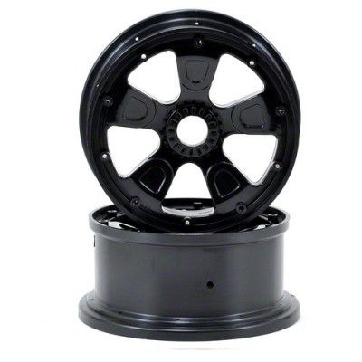 [˾ũ] LOS45005 [TEAM LOSI] Losi Desert Buggy XL Wheel Set w/Beadlocks (Black/Red) (2)