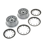 [TEAM LOSI] Wheel, Beadlock Set, Grey (2): 5ive-T 2.0