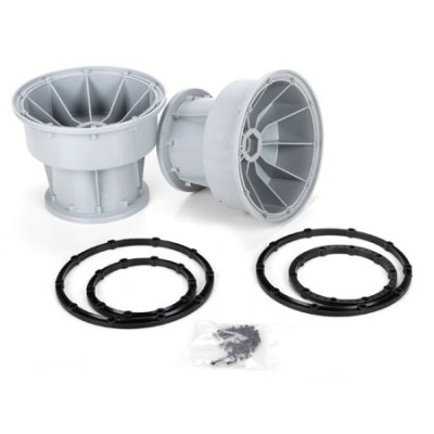 [˾ũ] LOS45013 [TEAM LOSI] Silver Wheel, Black Bead Lock Rings (2: Monster Truck XL