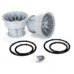 [TEAM LOSI] Silver Wheel, Black Bead Lock Rings (2: Monster Truck XL