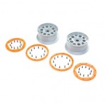 [TEAM LOSI] Wheels, Silver, Orange Bead Lock (2): DBXL-E 2.0