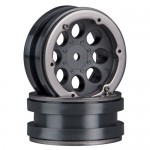 [Axial] AX8087  1.9 8 Hole Beadlocks - Black (2pcs)