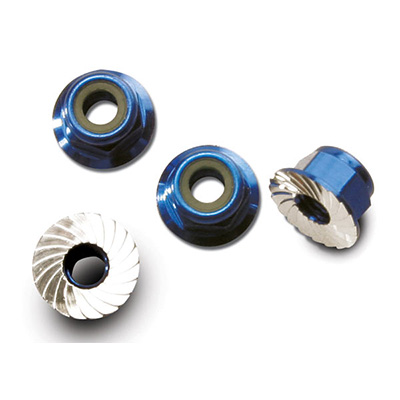 [˾ũ] AX1747R [TRAXXAS] AX1747R Nuts aluminum flanged serrated (4mm) (blue-anodized) (4)
