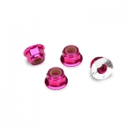[TRAXXAS] AX1747P Pink-anodized aluminum 4mm flanged, serrated lock nuts (4)