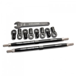 [TRAXXAS] AX5338A 7075-T6 carbon black aluminum TUBES toe links (128mm fits front or rear) (2)/ rod ends rear (4)/ rod ends front (4)/ wrench (1)