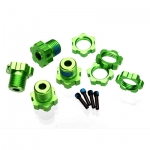 [TRAXXAS] AX5353G Wheel hubs splined 17mm (green-anodized) (4)/ wheel nuts splined 17mm (blue-anodized) (4)/ screw pins 4x13mm (with threadlock) (4)