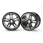 [TRAXXAS] AX5172A Wheels SS (split spoke) 3.8inch (black chrome) (2) (fits Revo/Maxx series) (use with 17mm splined wheel hubs & nuts part #5353X) (fits Revo/Maxx series)