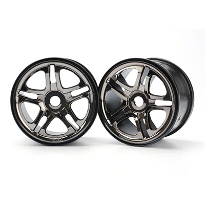[˾ũ] AX5172A [TRAXXAS] AX5172A Wheels SS (split spoke) 3.8inch (black chrome) (2) (fits Revo/Maxx series) (use with 17mm splined wheel hubs & nuts part #5353X) (fits Revo/Maxx series)