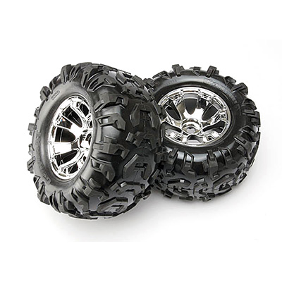[�˾���ũ] AX5673 [TRAXXAS] AX5673 Tires & wheels assembled glued (Geode chrome wheels Canyon AT tires foam inserts) (2)