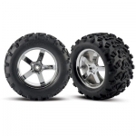 [TRAXXAS] AX4973R Tires & wheels assembled glued (Hurricane chrome wheels T-Maxx tires)