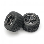 [TRAXXAS] AX5374A Gemini Black Chrome Wheels Assembled to Sporttraxx Talon Tires (2)