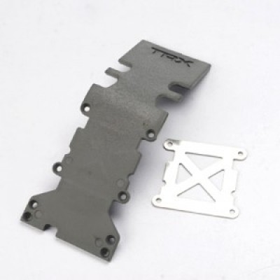 [˾ũ] AX4938A [Traxxas] AX4938A Skidplate rear plastic (grey)/ stainless steel plate