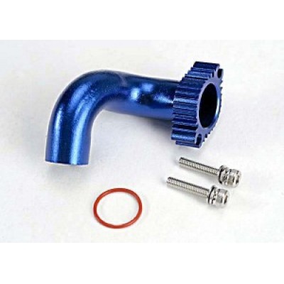 [�˾���ũ] AX5287 [Traxxas] AX5287 Header blue-anodized aluminum (for rear exhaust engines only) (TRX 2.5 2.5R & 3.3)