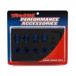 [Traxxas] AX6856X Wheel hubs splined 17mm short (4)/ wheel nuts splined 17mm (4) (blue-anodized)/ hub retainer M4 X 0.7 (4)/ axle pin (4)/ wrench 5mm
