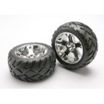 [Traxxas] AX5577R Tires & wheels assembled glued (All-Star chrome wheels Anaconda tires foam inserts) (nitro front) (1 left 1 right)