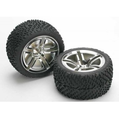 [�˾���ũ] AX5573 [Traxxas] AX5573 Tires & wheels assembled glued (Twin-Spoke wheels Victory tires foam inserts) (nitro rear) (2)