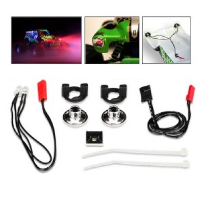 [�˾���ũ] AX3686 [Traxxas] AX3686 LED Lights Grave Digger /harness (2 red lights)/LED housing (2) /housing retainer (2)/wire clip (1)/wire ties (3)