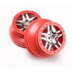 [Traxxas] AX6872A Wheels SCT Split-Spoke chrome red beadlock style dual profile (2.2
