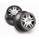 [Traxxas] AX6872 Wheels SCT Split-Spoke satin chrome black beadlock style dual profile (2.2
