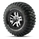 [Traxxas] AX6873 Tires & wheels assembled glued (SCT Split-Spoke satin chrome black beadlock style wheels BFGoodrich�� Mud-Terrain�� T/A�� KM2 tires foam inserts) (2)