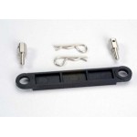 [Traxxas] AX3727 Battery hold-down plate (black)/ metal posts (2)/body clips (2)