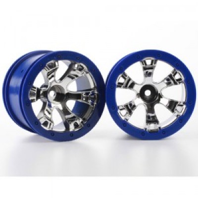 [�˾���ũ] AX7273 [Traxxas] AX7273 Wheels Geode 2.2'''' (chrome blue beadlock style) (12mm hex) (2)