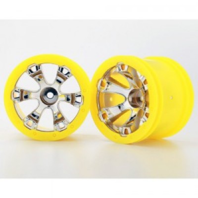 [�˾���ũ] AX7275 [Traxxas] AX7275 Wheels Geode 2.2'''' (chrome yellow beadlock style) (12mm hex) (2)