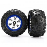 [Traxxas] AX7274 Tires and wheels assembled glued (Geode chrome blue beadlock style wheels Canyon AT tires foam inserts) (1 left 1 right)
