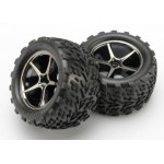 [Traxxas] AX7174A Tires and wheels assembled glued (Gemini black chrome wheels Talon tires foam inserts)