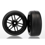 [Traxxas] AX7376 Tires and wheels assembled glued (Rally wheels black 1.9 Gymkhana slick tires) (2)
