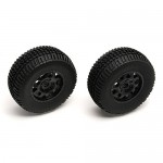 [TEAM ASSOCIATED] AA9812 SC10 Front Tire/Wheel combo black (non-hex)