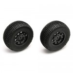 [TEAM ASSOCIATED] AA9813 SC10 Rear Tire/Wheel combo black (non-hex)