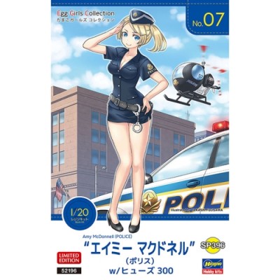 [˾ũ] BH52196 [Hasegawa] BH52196 Egg Girls Collection No.07 Amy McDonnell(Police) w/Egg Plane Hughes 300
