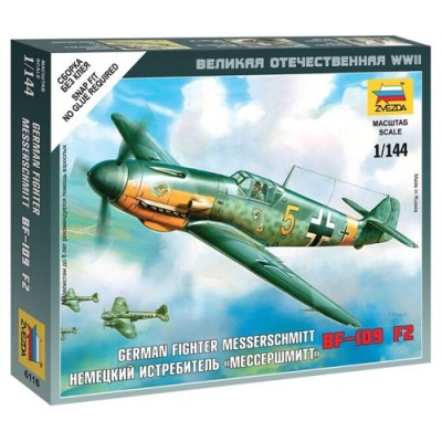 [˾ũ] BZ6116 [Zvezda] BZ6116 1/144 Messerschmitt Bf-109 F-2~ Snap Kit (New Tool- 2010)
