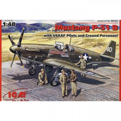 [˾ũ] BICM48125 [ICM] BICM48125 1/48 P-51B Mustang , Pilots , Ground Personnel set