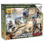 [Zvezda] BZ6146 1/72 Soviet Naval Infantry WWII~ Snap Kit