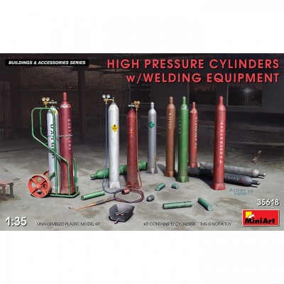 [�˾���ũ] BE35618 [Miniart] BE35618 1/35 High Pressure Cylinders w/Welding Equip