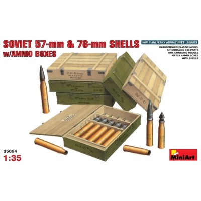 [�˾���ũ] BE35064 [Miniart] BE35064 1/35 Soviet 57mm and 76mm Shells w/ Ammo Box(��ź���� 6�� ����)
