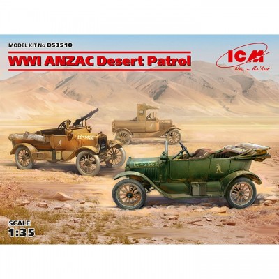 [�˾���ũ] BICMDS3510 [ICM] BICMDS3510 1/35 WWI ANZAC Desert Patrol - Model T LCP,Utility,Touring