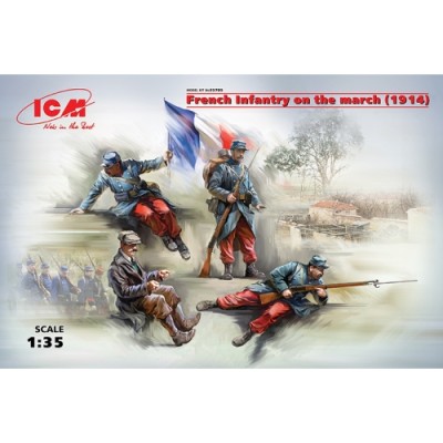 [�˾���ũ] BICM35705 [ICM] BICM35705 1/35 French Infantry on the march (1914) (4 figures) (100% new molds)-���� ������