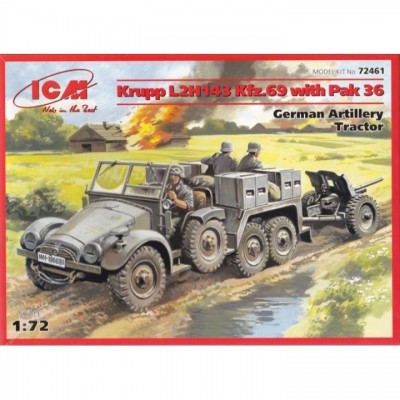 [�˾���ũ] BICM72461 [ICM] BICM72461 1/72 Krupp L2H143 Kfz.69 with Pak 36 German Artillery Tractor