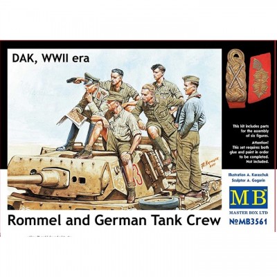 Masterbox 1:35 Modellismo Statico – Rommel E Equipaggio Carro Tedesco DAK (Seconda Guerra Mondiale)