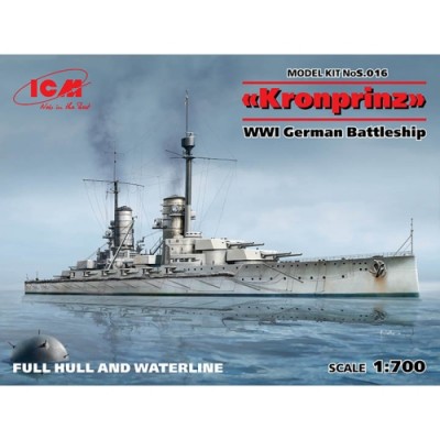 [˾ũ] BICMS016 [ICM] BICMS016 1/700 Kronprinz (full hull & waterline), WWI German Battleship