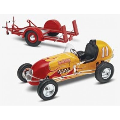[˾ũ] BM4267 [Revell USA] BM4267 1/25 Kurtis Kraft Offenhauser Midget Racer & Trailer Plastic