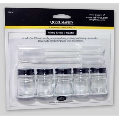 [˾ũ] JE50625C [TESTORS] JE50625C 1/2 oz. Glass Mixing Bottles with (3) Pipettes - Testors Model Master