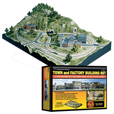 [�˾���ũ] JWS1485 [Woodland scenics] JWS1485 Town and Factory Building Set (N Scale)