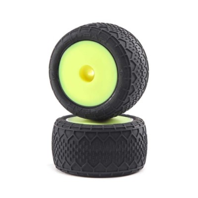 �˾���ũ LOS41008 [TEAM LOSI] BK Bar Tires, Fr/Rr Mounted, Yellow: Mini-T 2.0