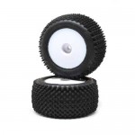 [TEAM LOSI] Pin Tires, Rear, Mounted, White (2): Mini-T 2.0